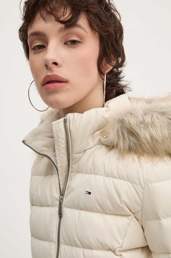 Μπουφάν με επένδυση από πούπουλα Tommy Jeans μπεζ DW0DW18312