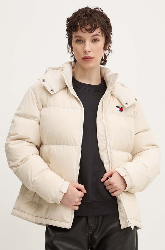 Páperová bunda Tommy Jeans béžová DW0DW18610