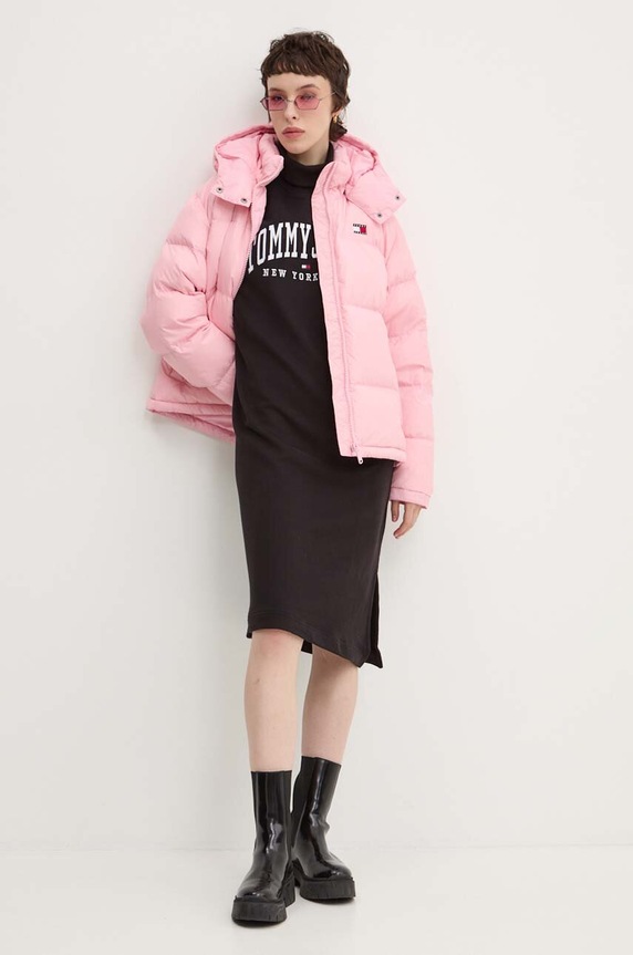 Tommy Jeans geaca de puf DW0DW18610 roz AW24