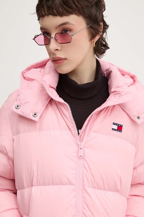 Tommy Jeans geaca de puf roz DW0DW18610