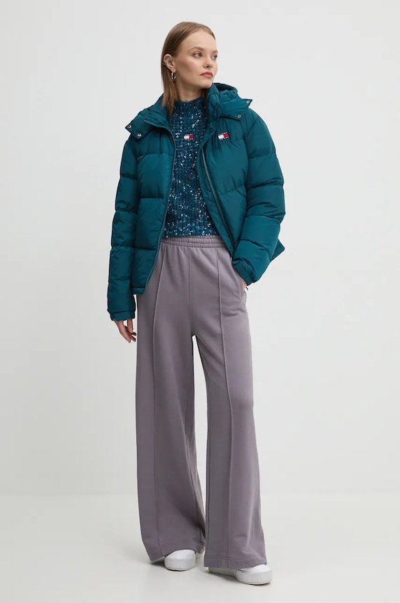 Tommy Jeans geaca de puf DW0DW18610 turcoaz AW24
