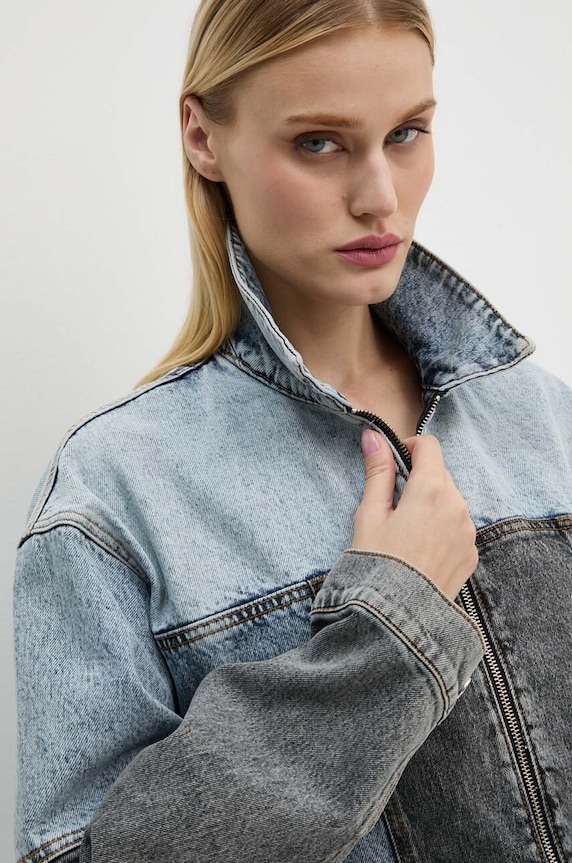 Rotate denim jacket Oversized Patchwork Jacket 1128221603 blue
