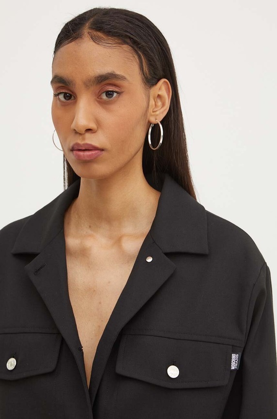 Bunda s prímesou vlny Moschino Jeans čierna 0506.8226