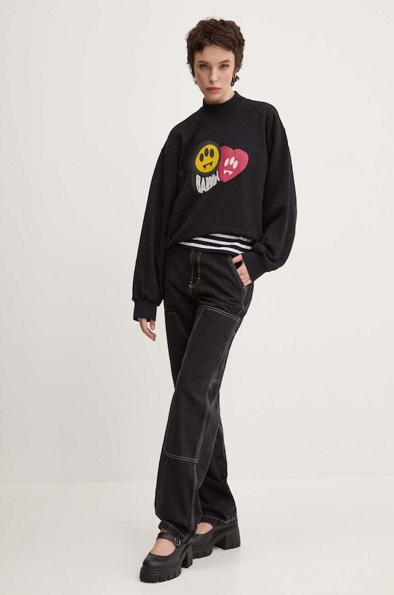 Barrow hanorac de bumbac F4BWWOSW110 negru AW24