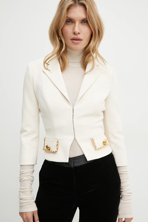 Σακάκι Elisabetta Franchi ύφασμα μπεζ GIT8546E2
