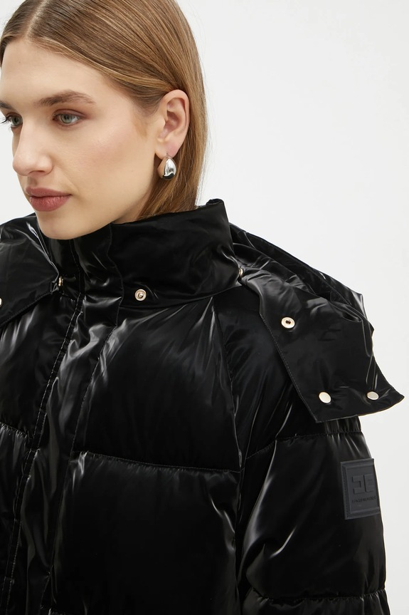 Μπουφάν Elisabetta Franchi PI79Z46E2 μαύρο