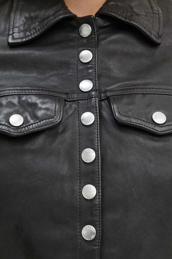 Kožna jakna The Kooples FCUI29002K crna