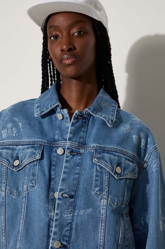 Carhartt WIP giacca di jeans Stamp Jacket I033744.2LN35 blu