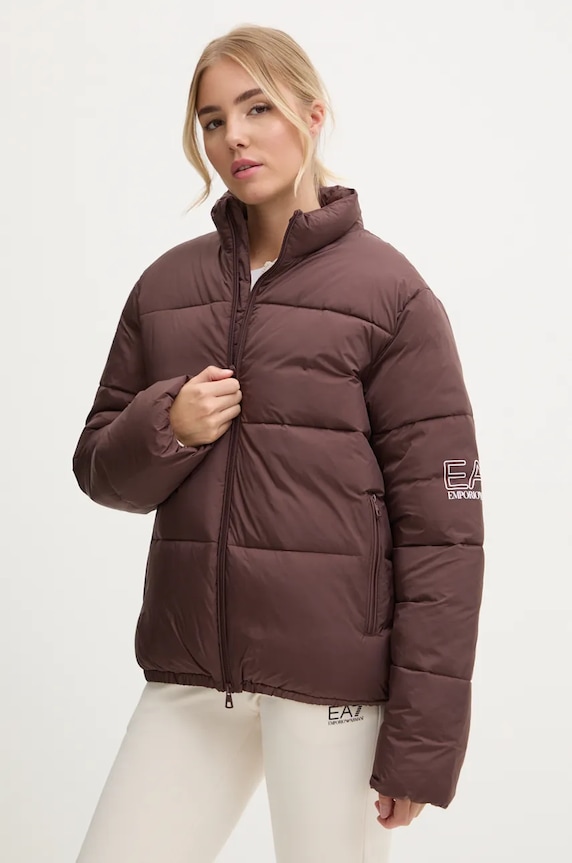 Jakna EA7 Emporio Armani Planet friendly smeđa PNHXZ.6DUB02.1755