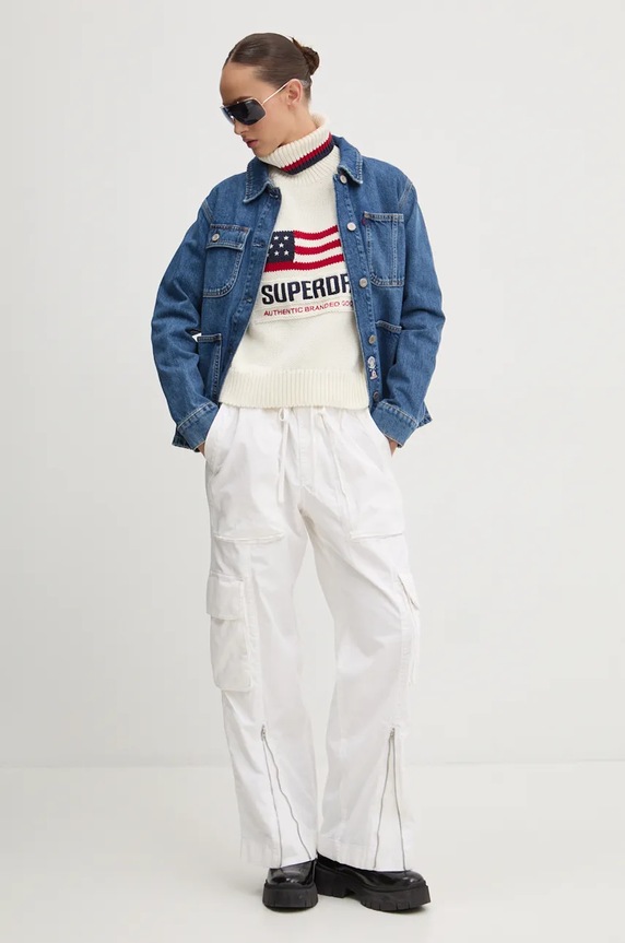 Superdry kurtka jeansowa W5011809A.7NJ niebieski AW24