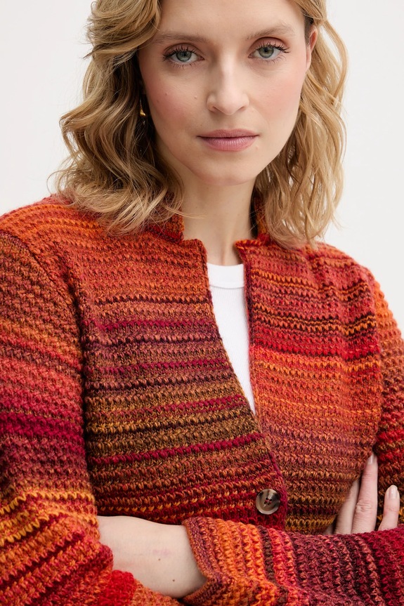 United Colors of Benetton cardigan din amestec de lână portocaliu 105CD6880