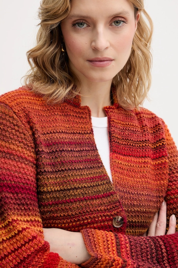 United Colors of Benetton cardigan din amestec de lână portocaliu 105CD6880