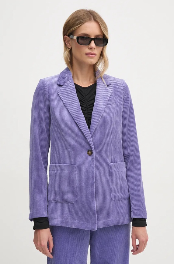 United Colors of Benetton giacca in velluto tessuto violetto 2Q5GDW02G