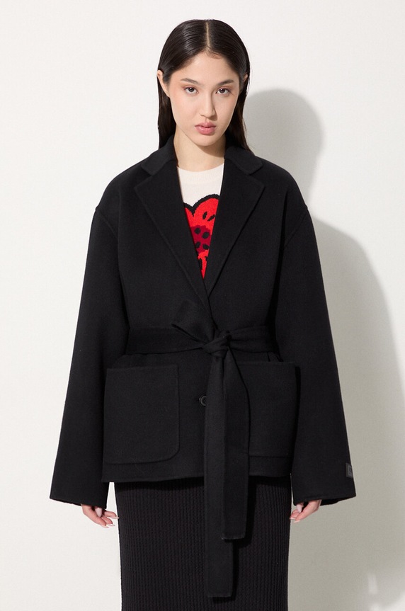 Шерстяная куртка-бомбер Kenzo Double Face Workwear Jacket без капюшона чёрный FE62VE2559WA.99