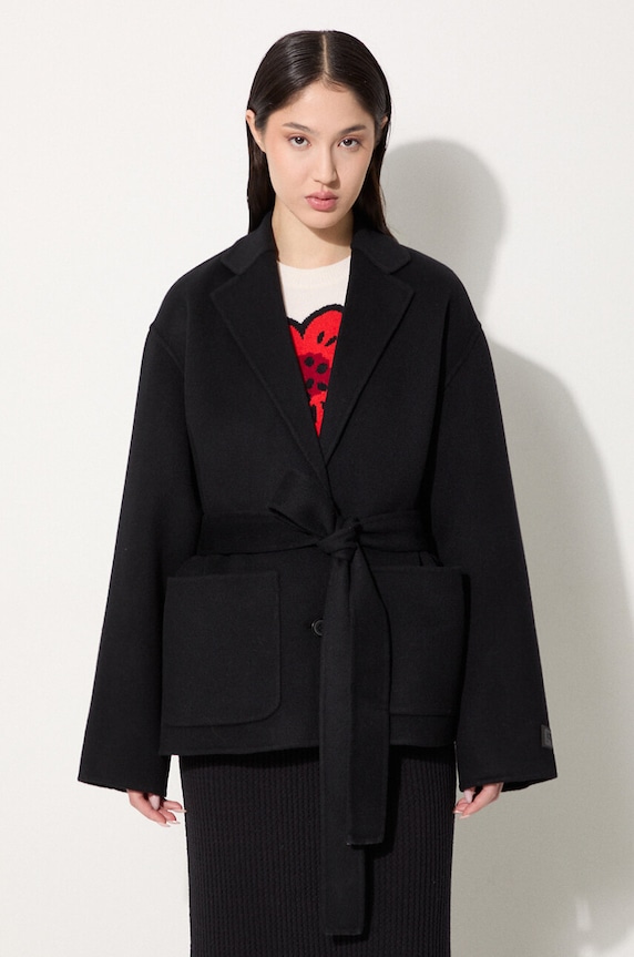 Шерстяная куртка-бомбер Kenzo Double Face Workwear Jacket без капюшона чёрный FE62VE2559WA.99