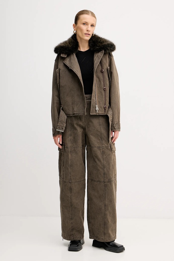 Kenzo kurtka Dyed Canvas Comber FE62OU2129GK.92 brązowy AW24