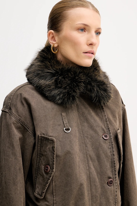 Kenzo kurtka Dyed Canvas Comber brązowy FE62OU2129GK.92