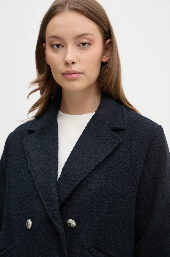 Bunda s příměsí vlny Pepe Jeans BIMBA PL402475 námořnická modř