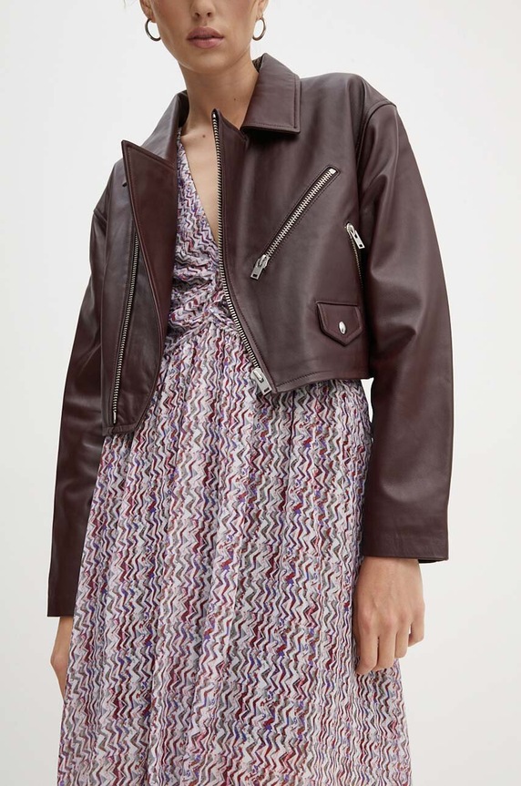 IRO bőrdzseki WP137CASTILLI burgundia