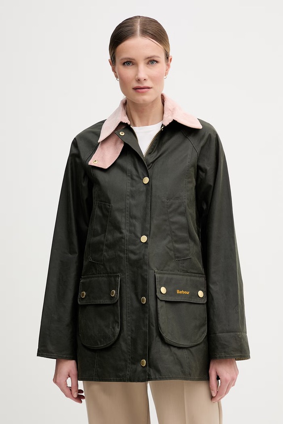 Barbour parka damska z bawełną BEADNELL zielony LWX1402