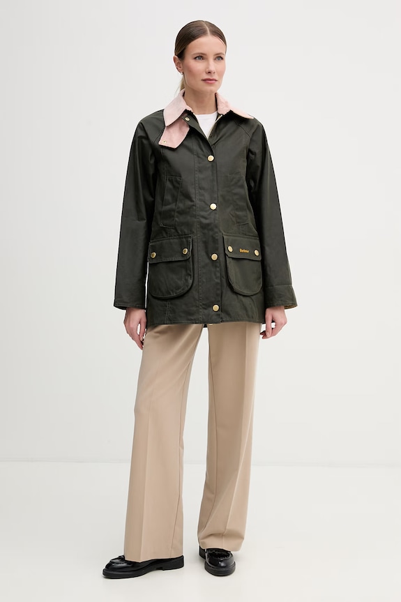 Barbour parka damska z bawełną BEADNELL LWX1402 zielony SS26