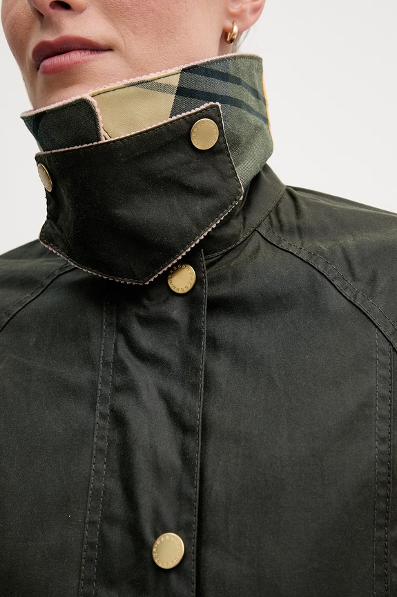Barbour parka damska z bawełną BEADNELL zielony LWX1402