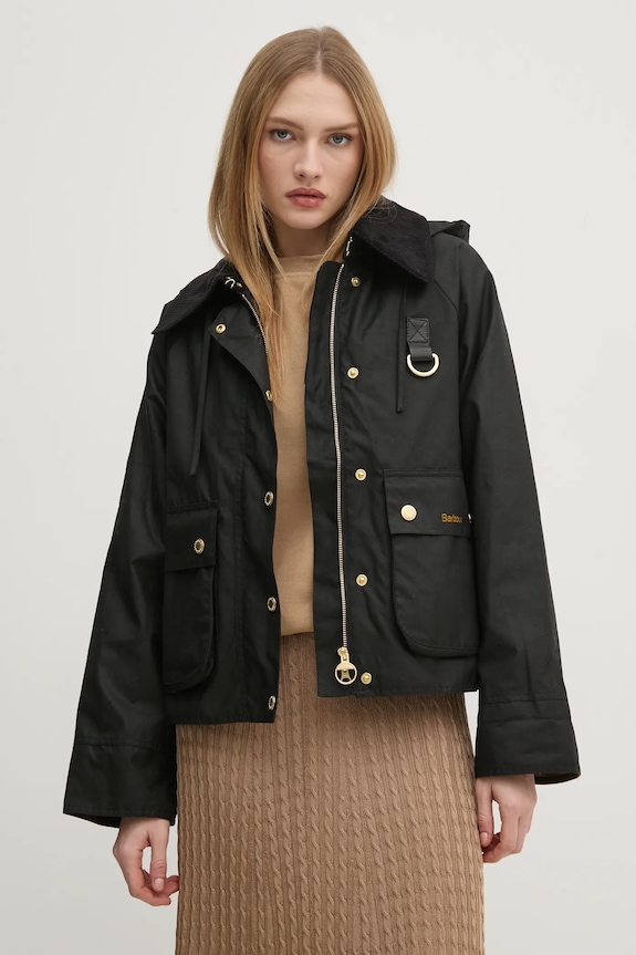 Μπουφάν Barbour Reighton Wax μαύρο LWX1397