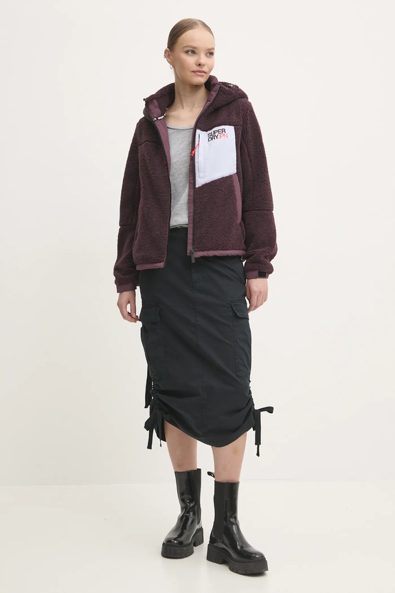 Superdry rövid kabát W5011820A.C4J lila AW24