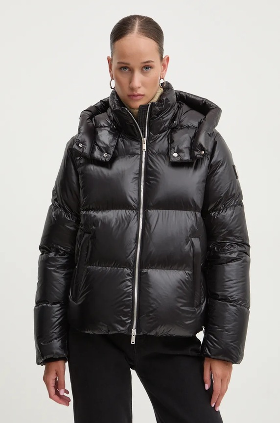 Péřová bunda MOOSE KNUCKLES Moonstone s podšívkou černá M34LJ148