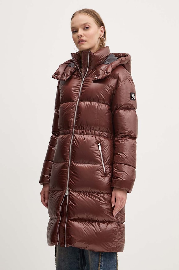 Páperová bunda MOOSE KNUCKLES Juniper zateplené hnedá M34LP218