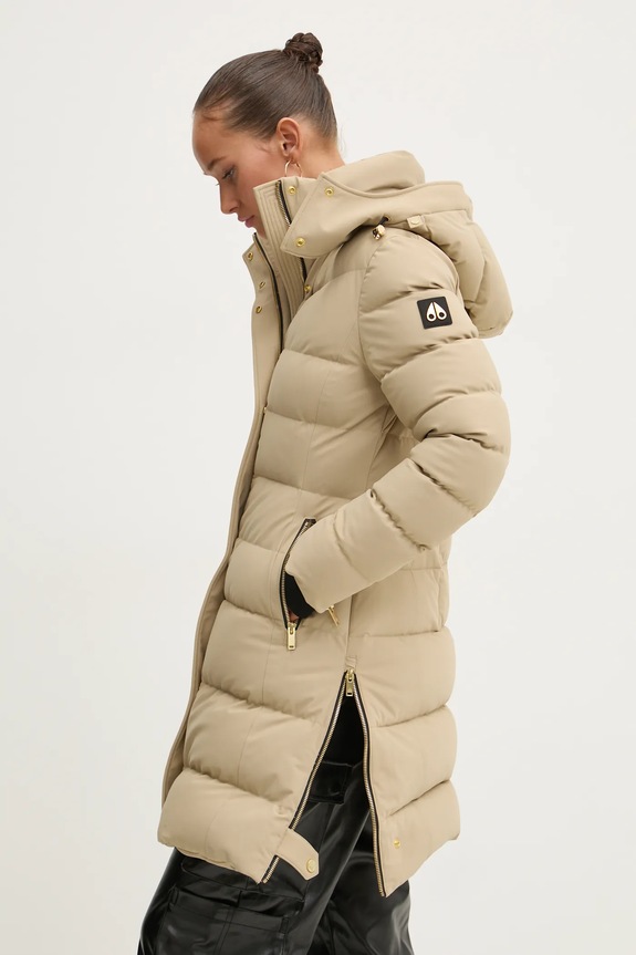 Péřová bunda MOOSE KNUCKLES s podšívkou béžová M34LP228GS
