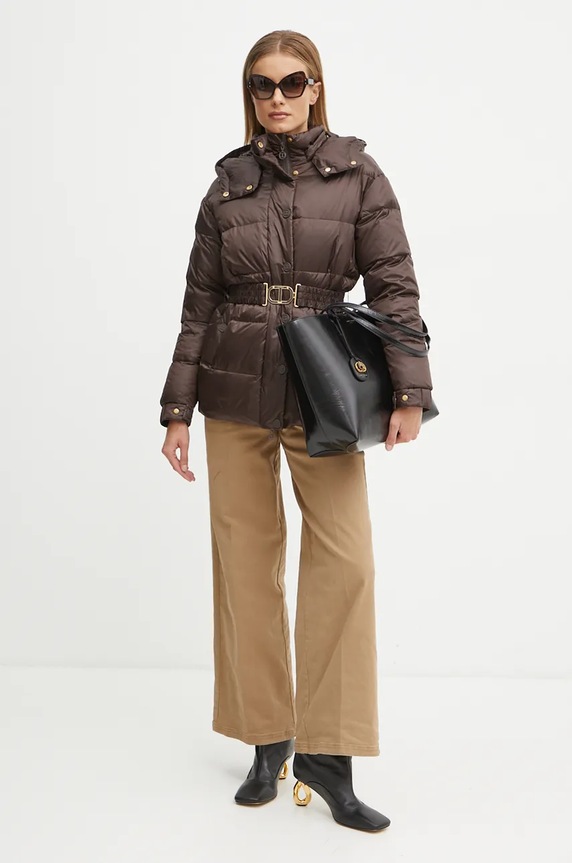 Péřová bunda Twinset 242TT2381 hnědá AW24