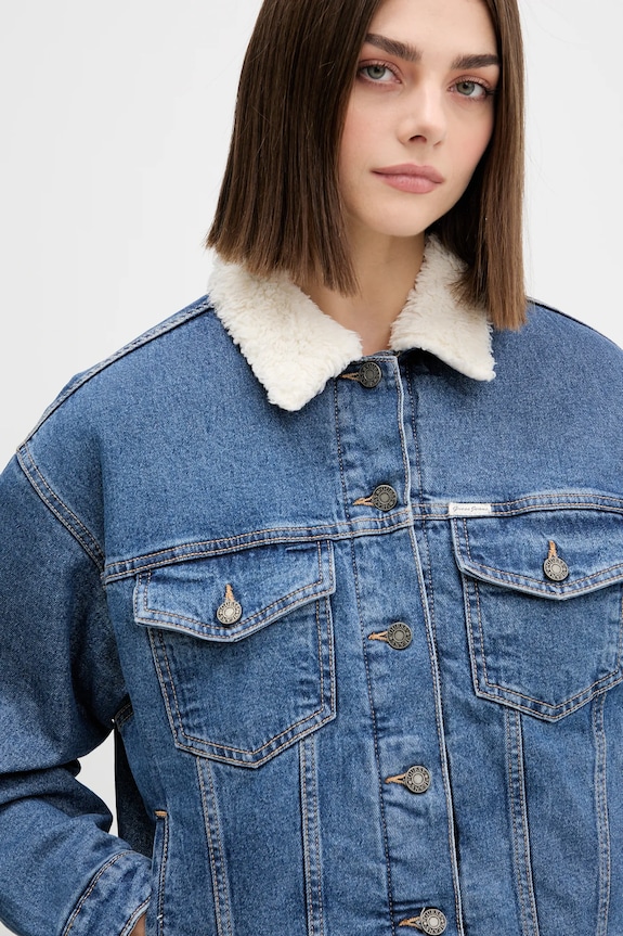 Rifľová bunda Guess Jeans modrá W4BN64.D5CC3