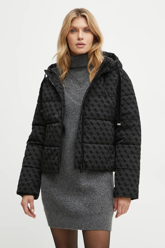 Jakna Guess DAISY s kapuljačom crna W4BL36.WGJZ0