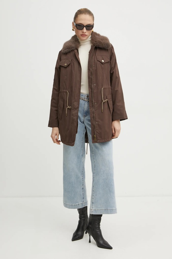 Îmbrăcăminte Guess geacă LUCIE W4BL45.WGK30 maro