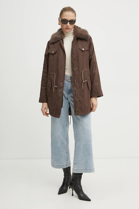 Îmbrăcăminte Guess geacă LUCIE W4BL45.WGK30 maro