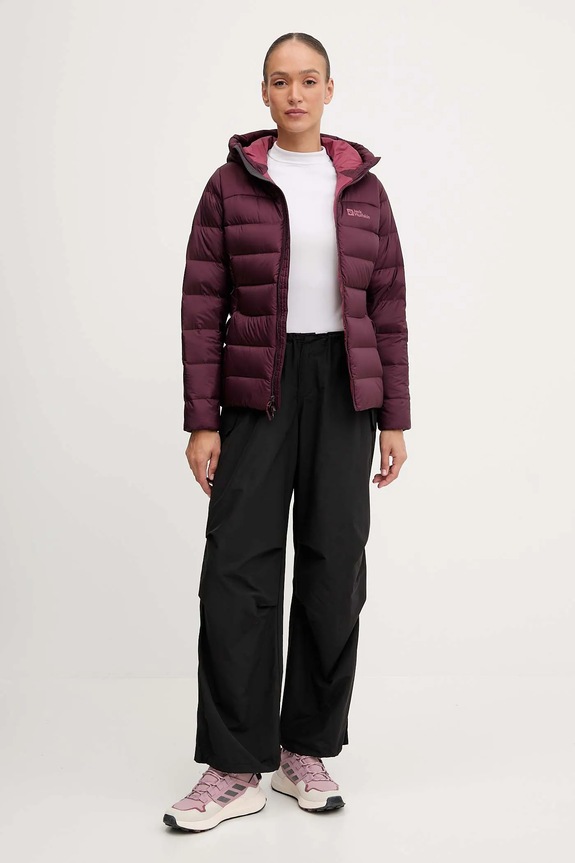Πουπουλένιο αθλητικό μπουφάν Jack Wolfskin Nebelhorn A61829 μωβ AW25