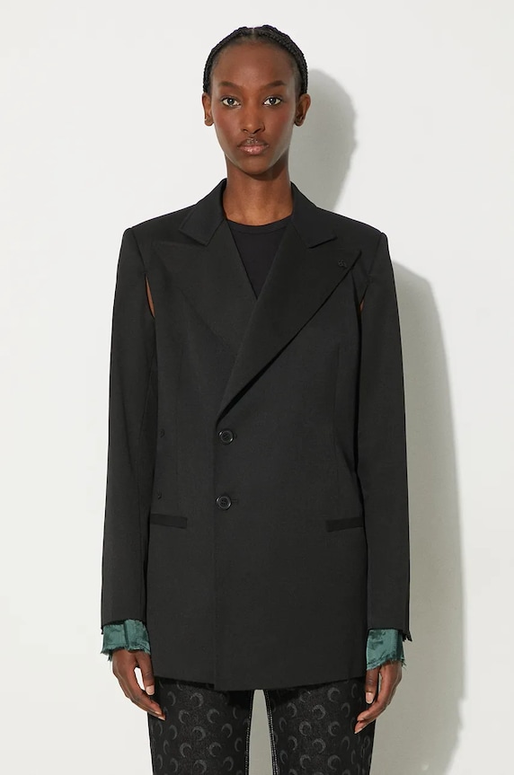 Сако с вълна MM6 Maison Margiela с вълна черен S62BN0102.S47848