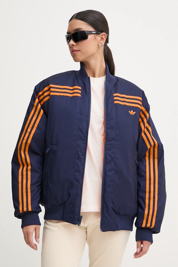 Dvostrana bomber jakna adidas Originals 70s Reversible Oversized Bomber Jacket JN7657 narančasta AW24