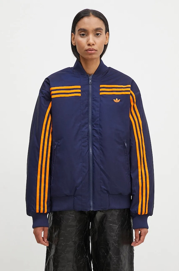 Яке бомбър с две лица adidas Originals 70s Reversible Oversized Bomber Jacket JN7657 оранжев AW24