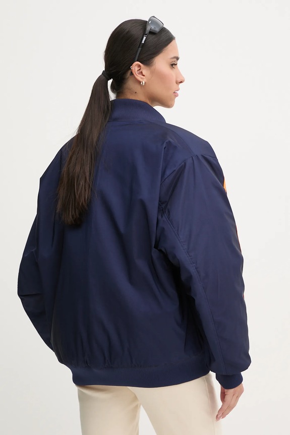 Dvostrana bomber jakna adidas Originals 70s Reversible Oversized Bomber Jacket JN7657 narančasta