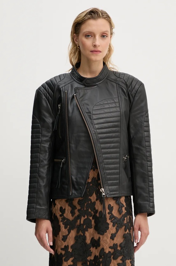 Δερμάτινo jacket MUNTHE TWEEKIE μαύρο 243152224304