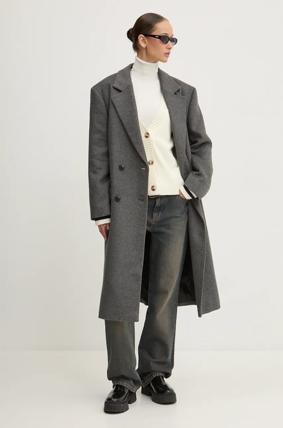 HUGO palton din lana 50523189 gri AW24
