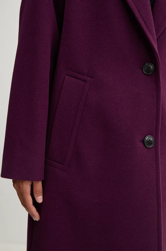 Παλτό από μείγμα μαλλιού HUGO 50534328 μωβ