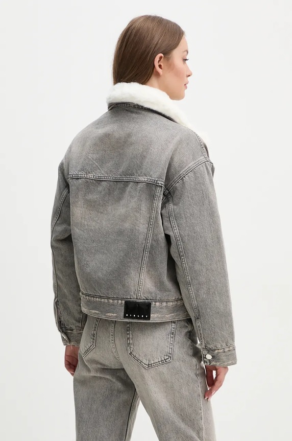 Îmbrăcăminte Sisley geacă din denim 2YRZLN04Y gri