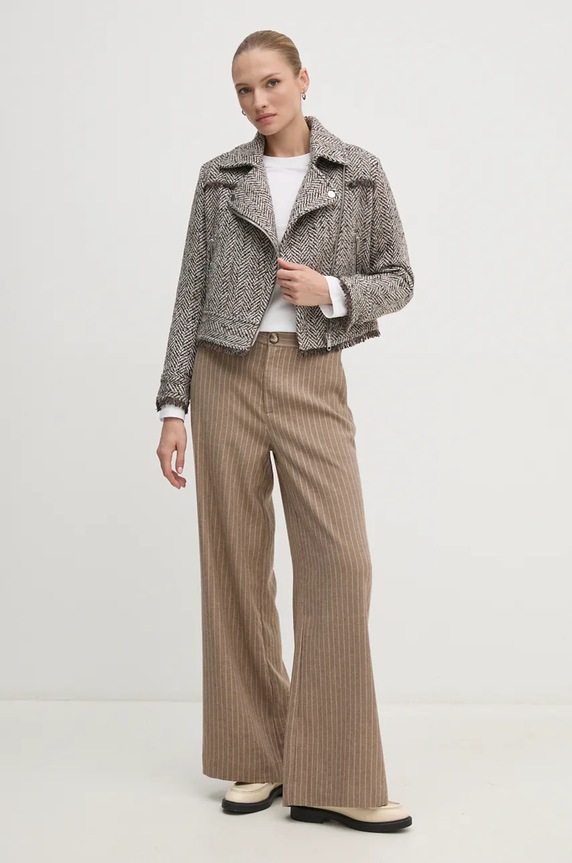 Sisley kurtka z domieszką wełny 2NLELN050 szary AW24