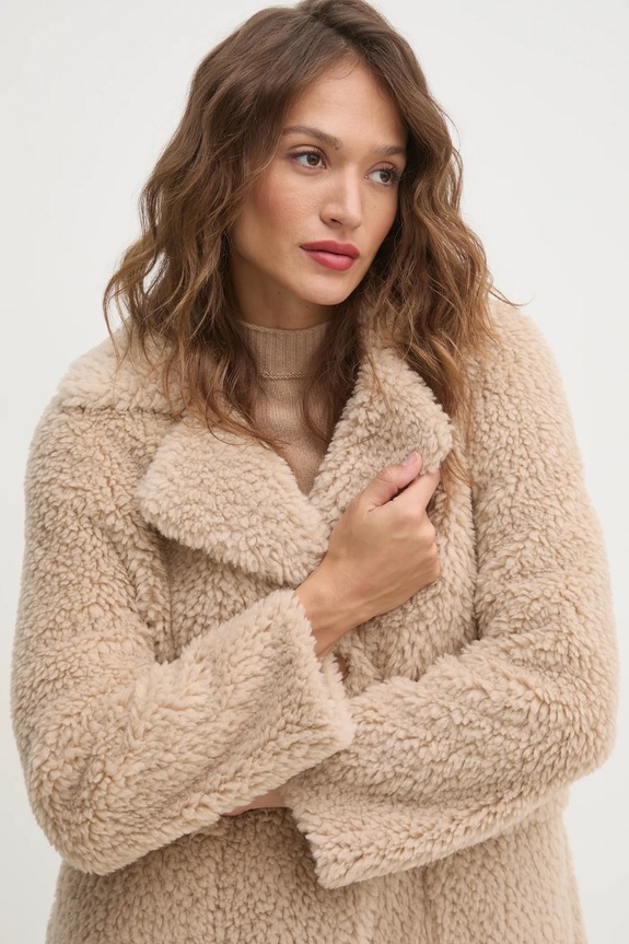 Sisley kabát gyapjú keverékből bézs 24C7LN053