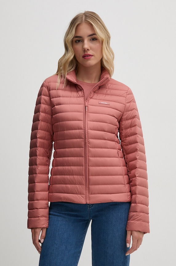 Calvin Klein kurtka puchowa bez kaptura różowy K20K207982