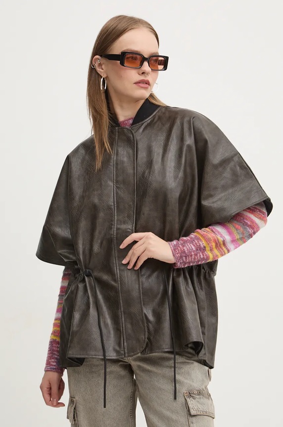 Μπουφάν Desigual RICHMOND oversize καφέ 24WAIP02