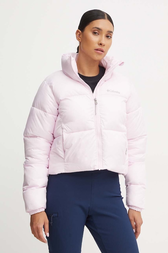 Columbia kurtka Puffect Colorblock bez kaptura różowy 2088501